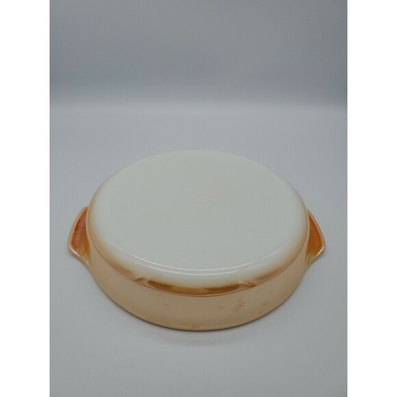Vintage Anchor Hocking Fire King Peach Luster 9 Inch Round Baking Dish - Picture 8 of 12